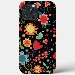 Fun Whimsical Cute Colourful  Floral Pattern iPhone 13 Pro Max Case