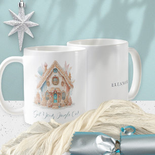 Fun Whimsical Gingerbread House Name Christmas  Coffee Mug