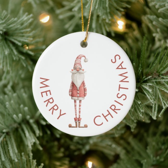 Fun Whimsical Santa Merry Christmas Ceramic Tree Decoration (Tree)