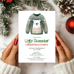 Fun Whimsical Ugly Sweater Holiday Invitation