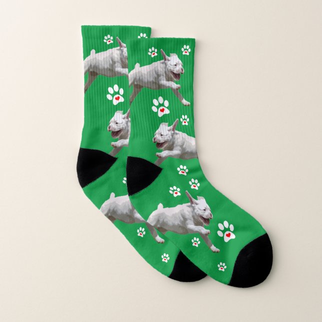 Fun White Boxer Dog Socks (Pair)