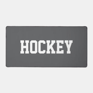 Fun White Text On Bold Modern Gray Desk Mat