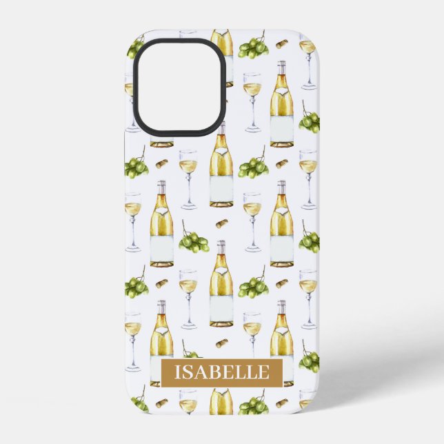 Fun White Wine Pattern iPhone Case (Back)