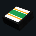 Fun Wide Bright Green Yellow White Racing Stripes Gift Box<br><div class="desc">This fun colourful design features golden yellow stripes highlighting a wide vibrant kelly green centre stripe against a white background.</div>