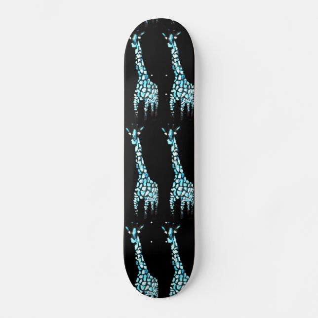Fun Wild Animal Abstract Giraffe Art Skateboard (Front)