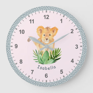 Fun Wild Animal Jungle Safari Kids Bedroom Decor Large Clock