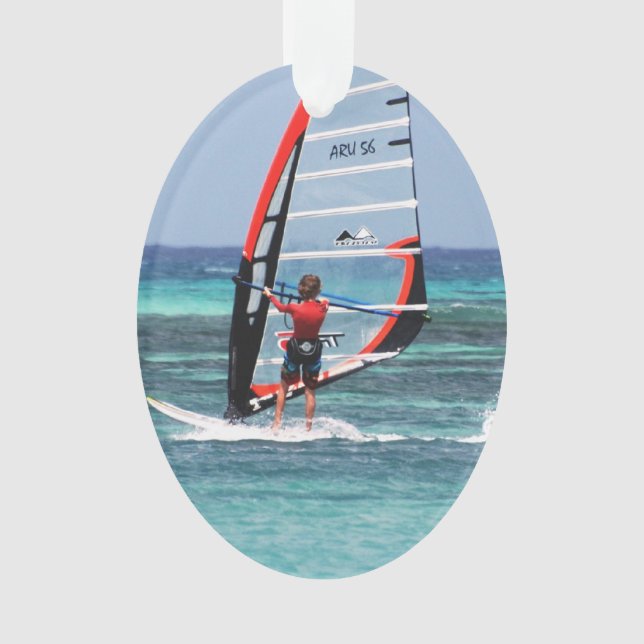 Fun Windsurfing Ornament (Front)