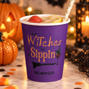 Fun Wine Tasting Halloween Party Paper Cups