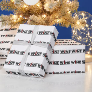 Fun wine word art wrapping paper