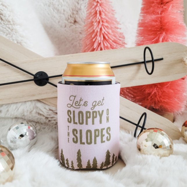 Fun Winter Ski Snowboard Bachelorette Party Can Cooler (Creator Uploaded)