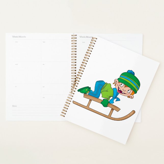 Fun Winter Sledding Boy Cute Snow Adventure  Planner (Creator Uploaded)