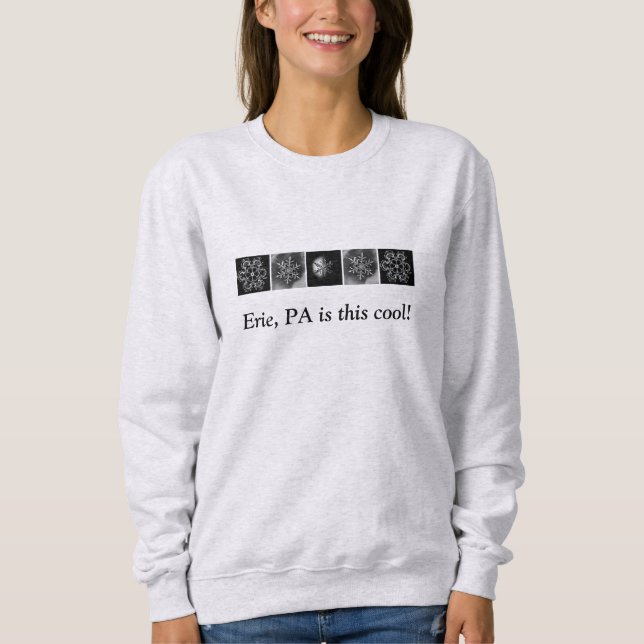 Fun Winter Snowflake Erie, PA is Cool Sweatshirt (Front)
