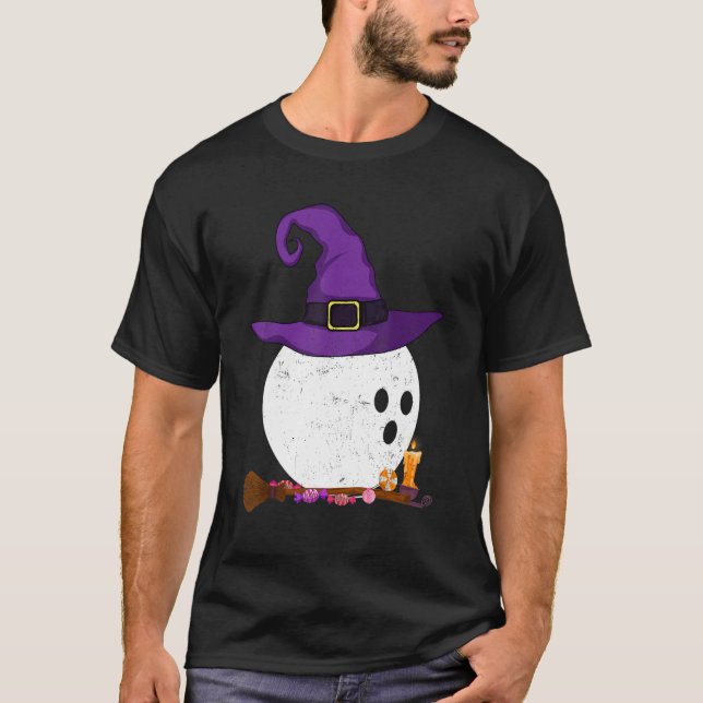Fun Witch Bowling Halloween Costume Bowling Player T-Shirt (Front)