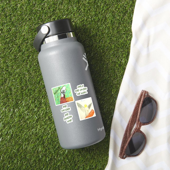 Fun with Birds Custom-Cut Vinyl Sticker (HydroFlask Insitu)