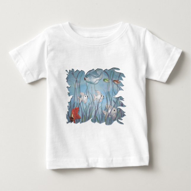 fun with chalkware fish watercolor style baby T-Shirt (Front)
