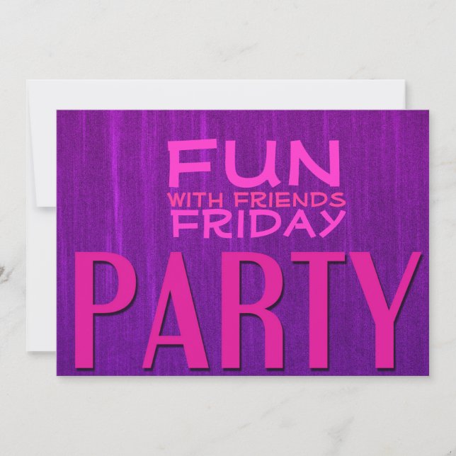 Fun with Friends Pink Purple Party Invitations (Front)