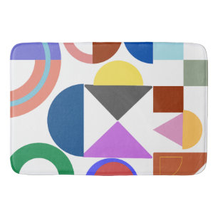 Fun With Geometry Colourful Shapes  Bath Mat