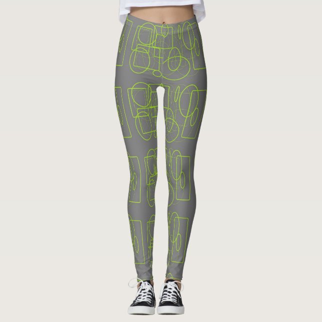 Fun with Green and Grey Leggings (Front)
