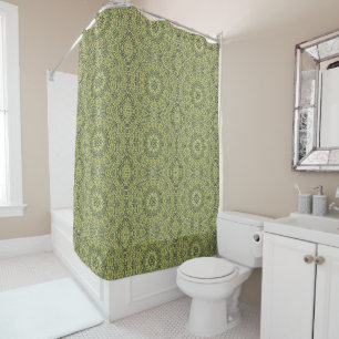 Fun with lime green shower curtain