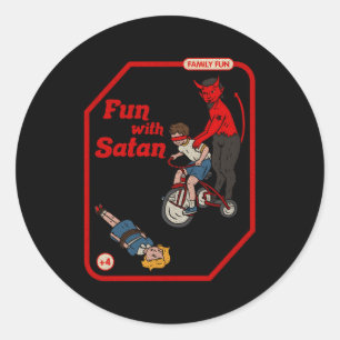 Fun With Satan Childgame Horror Goth Punk Classic Round Sticker
