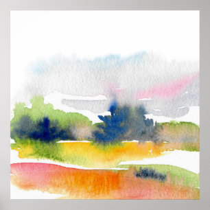 'Fun with Watercolor Brushstrokes' Abstract Poster