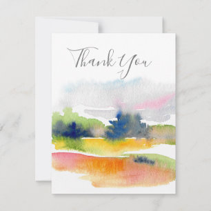 'Fun with Watercolor Brushstrokes' Abstract Thank Thank You Card