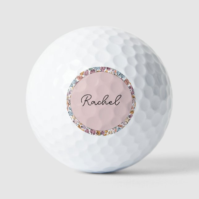 fun woman feminist golf balls (Front)