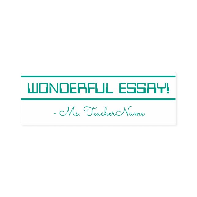 Fun "WONDERFUL ESSAY!" Grading Rubber Stamp (Design)