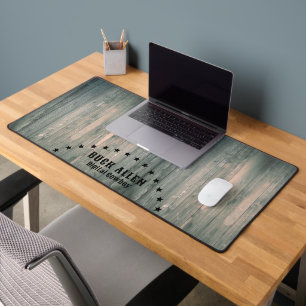 Fun Wood & Stars Western Look Name & Title Desk Mat