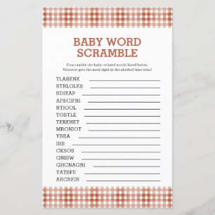 Fun Word Scramble Baby Shower Game