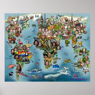 Fun World Map Poster