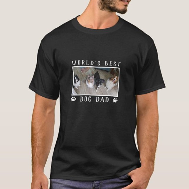 Fun World's Best Dog Dad Landscape Pet Photo T-Shirt (Creator Uploaded)