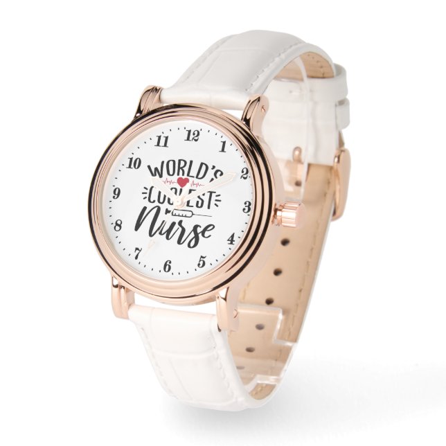 Fun world's coolest Nurse word art  Watch (Angle)