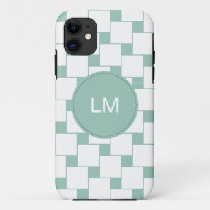 Fun Woven Squares Mint Green Case-Mate iPhone Case