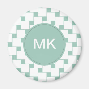 Fun Woven Squares Mint Green Magnet