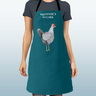 Fun Wyandotte Chicken Hen Watercolor Personalised Apron