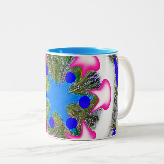 Fun Xmas decorated art Two-Tone Coffee Mug (Front Right)