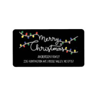Fun Xmas Lights Merry Christmas Address Label