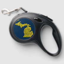 Fun Yellow and Navy Blue State of Michigan cities