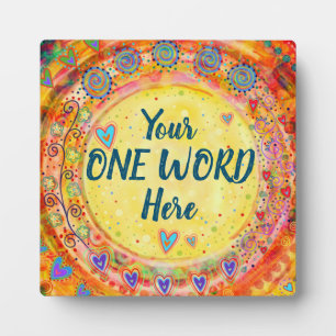 Fun Yellow Boho Custom Inspirivity Cheerful Plaque