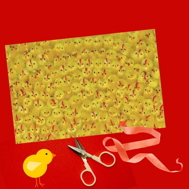 Fun Yellow Easter Chicks Bright Pattern  Tissue Paper (Fun, yellow tissue paper. Great for Easter or spring gifting.)