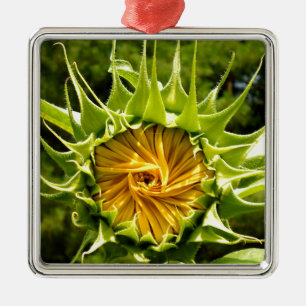 Fun yellow floral Sunflower Metal Tree Decoration
