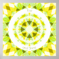 Fun Yellow Green Rise and Shine Star Motivational