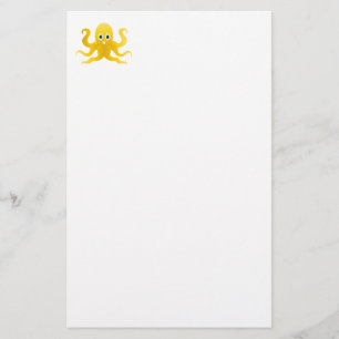 Fun yellow octopi stationery