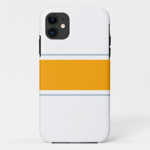 Fun Yellow Orange Slate Racing Stripes On White Case-Mate iPhone Case