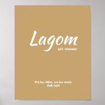 Fun Yellow Swedish Lagom Definition Poster