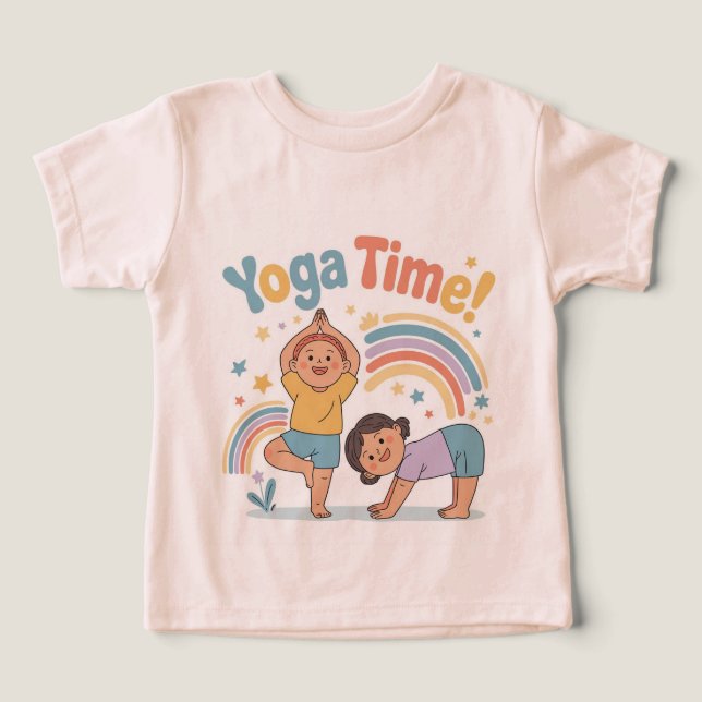 Fun yoga pose active play kids tee (Design Front)