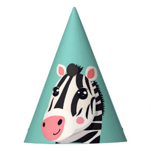 Fun Zebra Face safari zoo Wild jungle Birthday Par Party Hat
