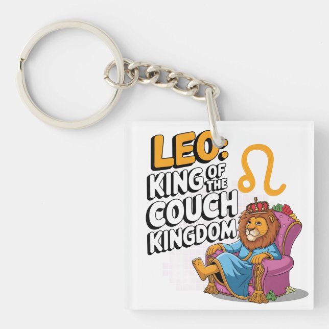 Fun Zodiac Leo design Key Ring (Front)