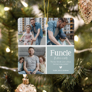 Funcle 3 Photo Collage Definition Cute Christmas Ceramic Ornament